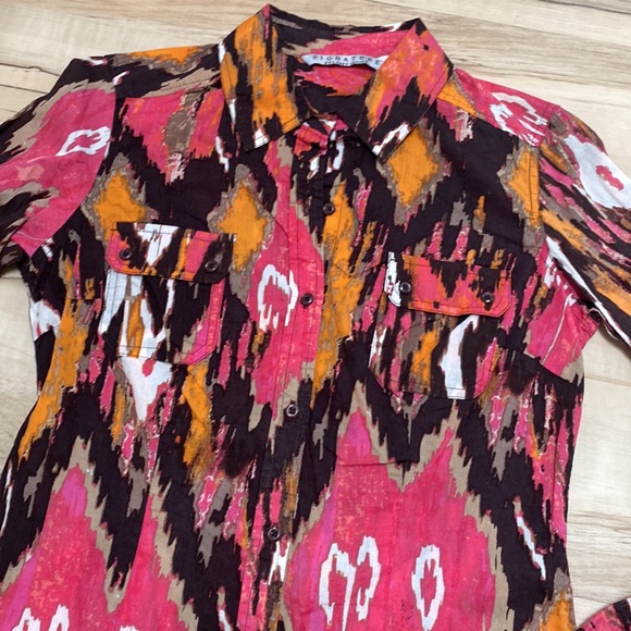 Signature By Larry Levine Womens Small Button Front Long Sleeve Shirt. - Picture 8 of 9